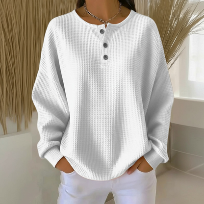 Women's Cozy Waffle Knit Sweater Oversized | Belluvyn