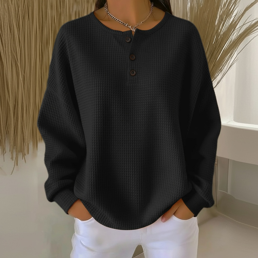 Women's Cozy Waffle Knit Sweater Oversized | Belluvyn