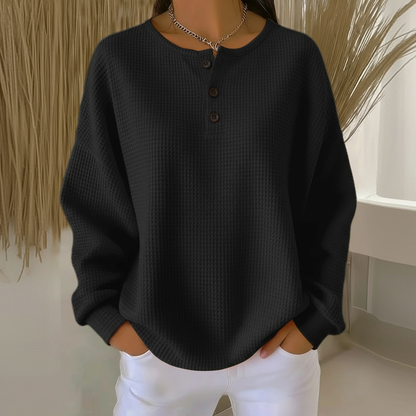 Women's Cozy Waffle Knit Sweater Oversized | Belluvyn