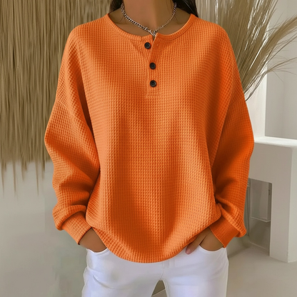 Women's Cozy Waffle Knit Sweater Oversized | Belluvyn