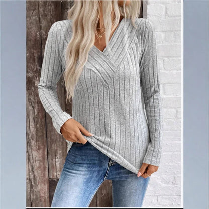 Women's Elegant Striped Knit Sweater | Belluvyn