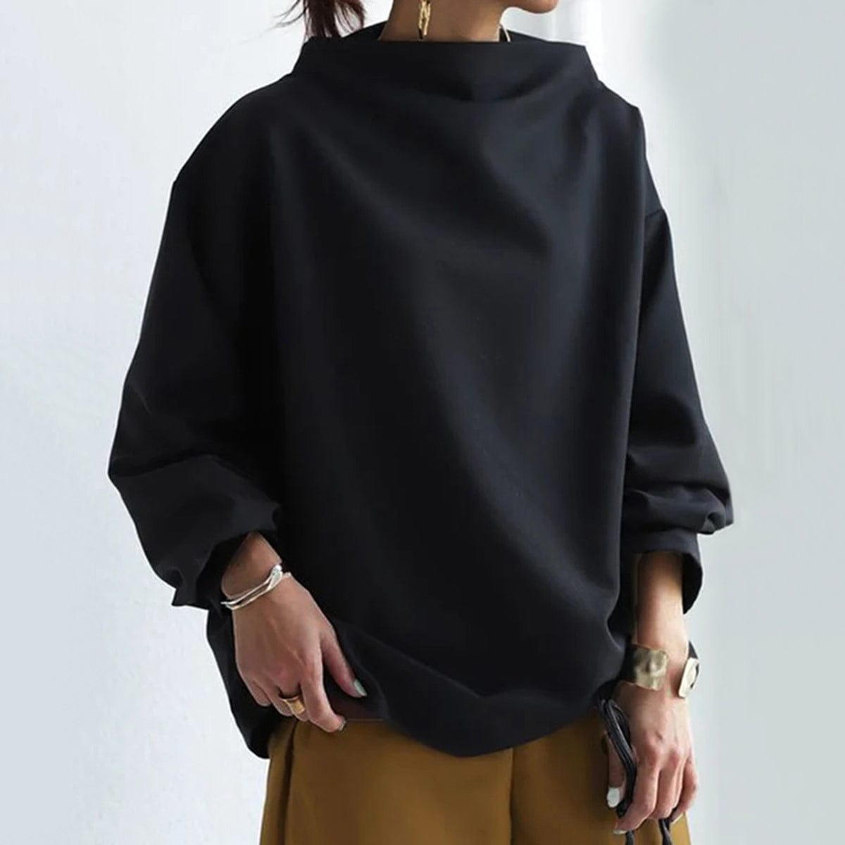 Women's High-Neck Knit Top | Belluvyn