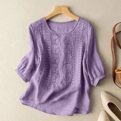 Women's Floral Relaxed Blouse | Belluvyn
