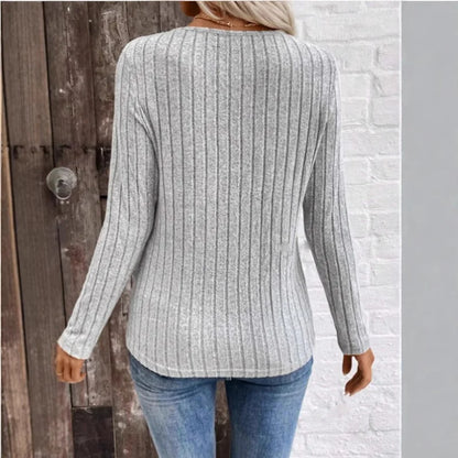 Women's Elegant Striped Knit Sweater | Belluvyn
