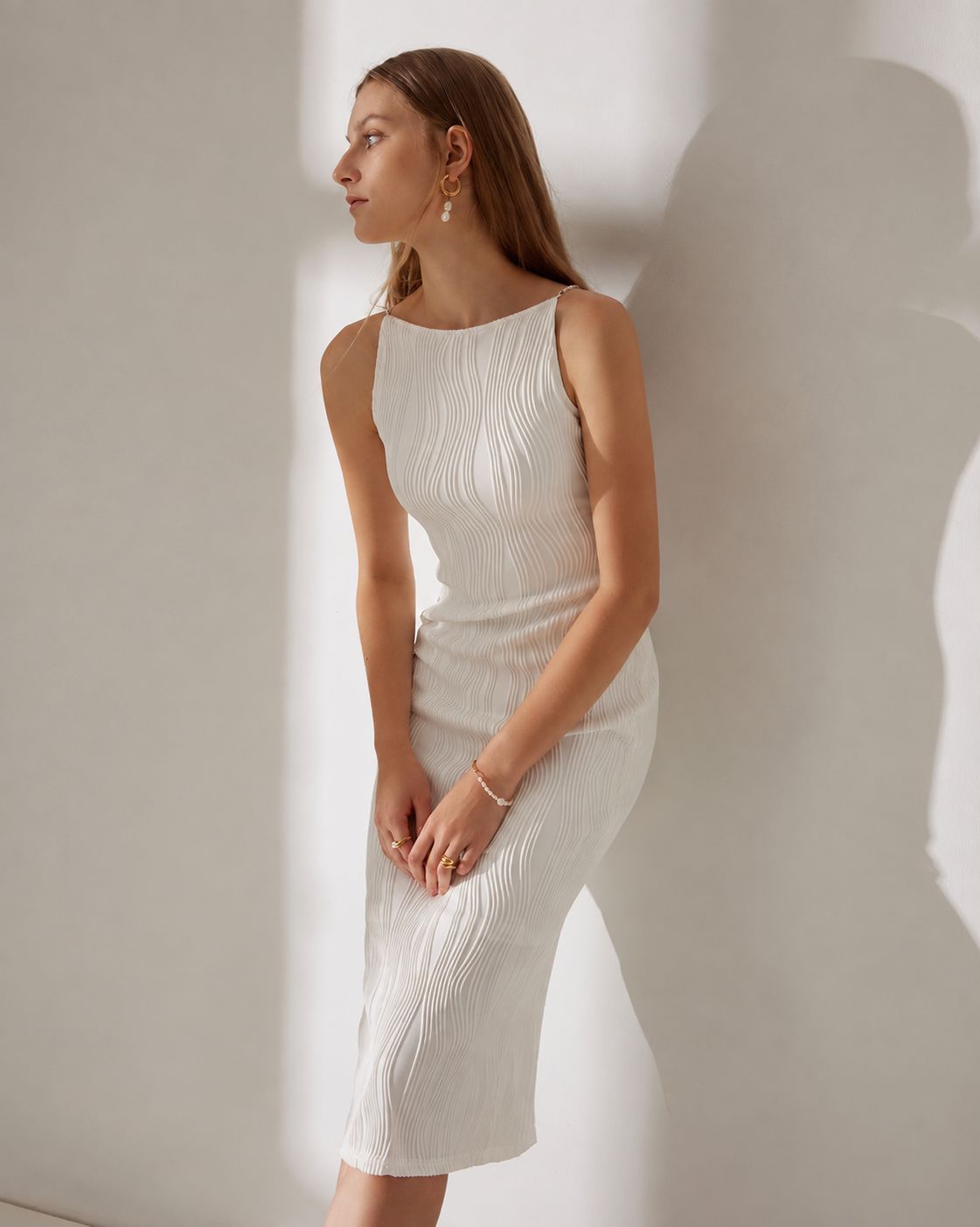 Women's Water Ripple Textured Wedding Dress | Belluvyn