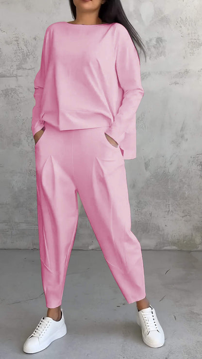 Women's 2-Piece Lounge Set Long Sleeve Top & Pants | Belluvyn