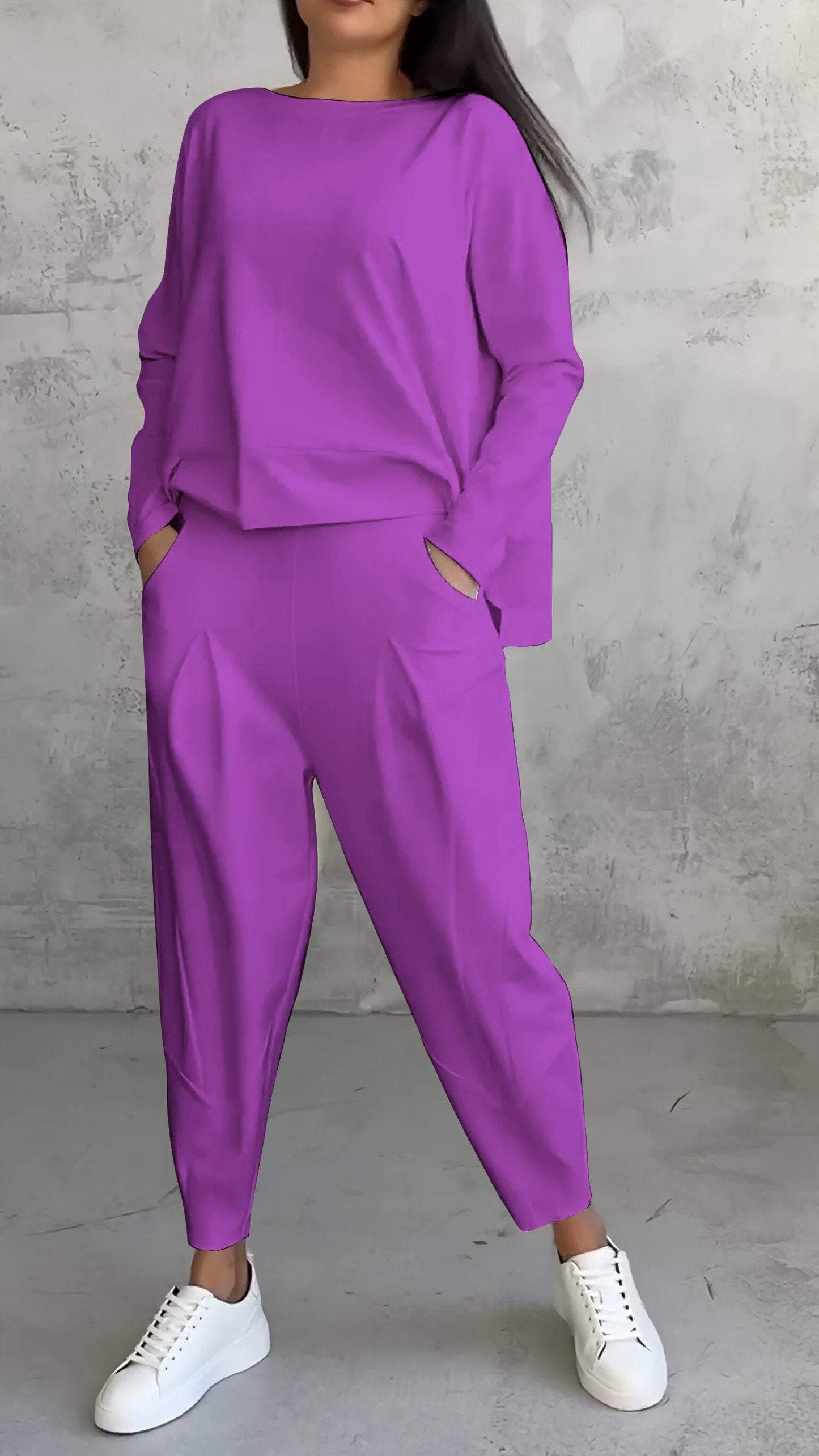 Women's 2-Piece Lounge Set Long Sleeve Top & Pants | Belluvyn