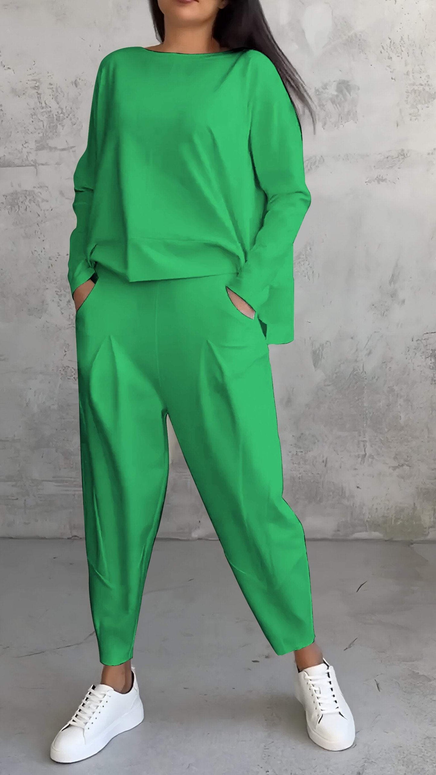 Women's 2-Piece Lounge Set Long Sleeve Top & Pants | Belluvyn