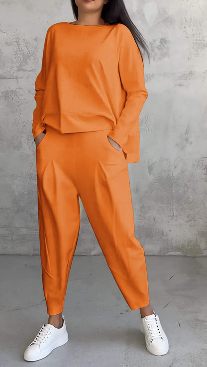 Women's 2-Piece Lounge Set Long Sleeve Top & Pants | Belluvyn