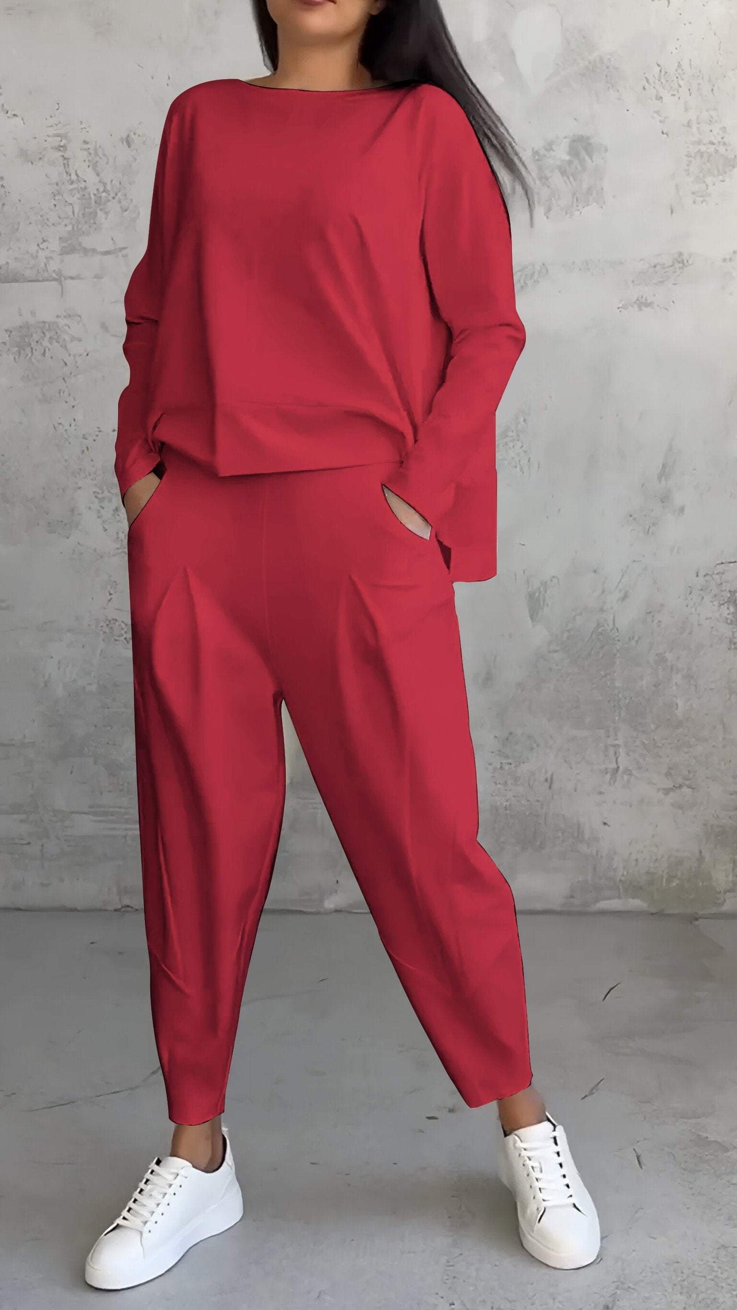 Women's 2-Piece Lounge Set Long Sleeve Top & Pants | Belluvyn
