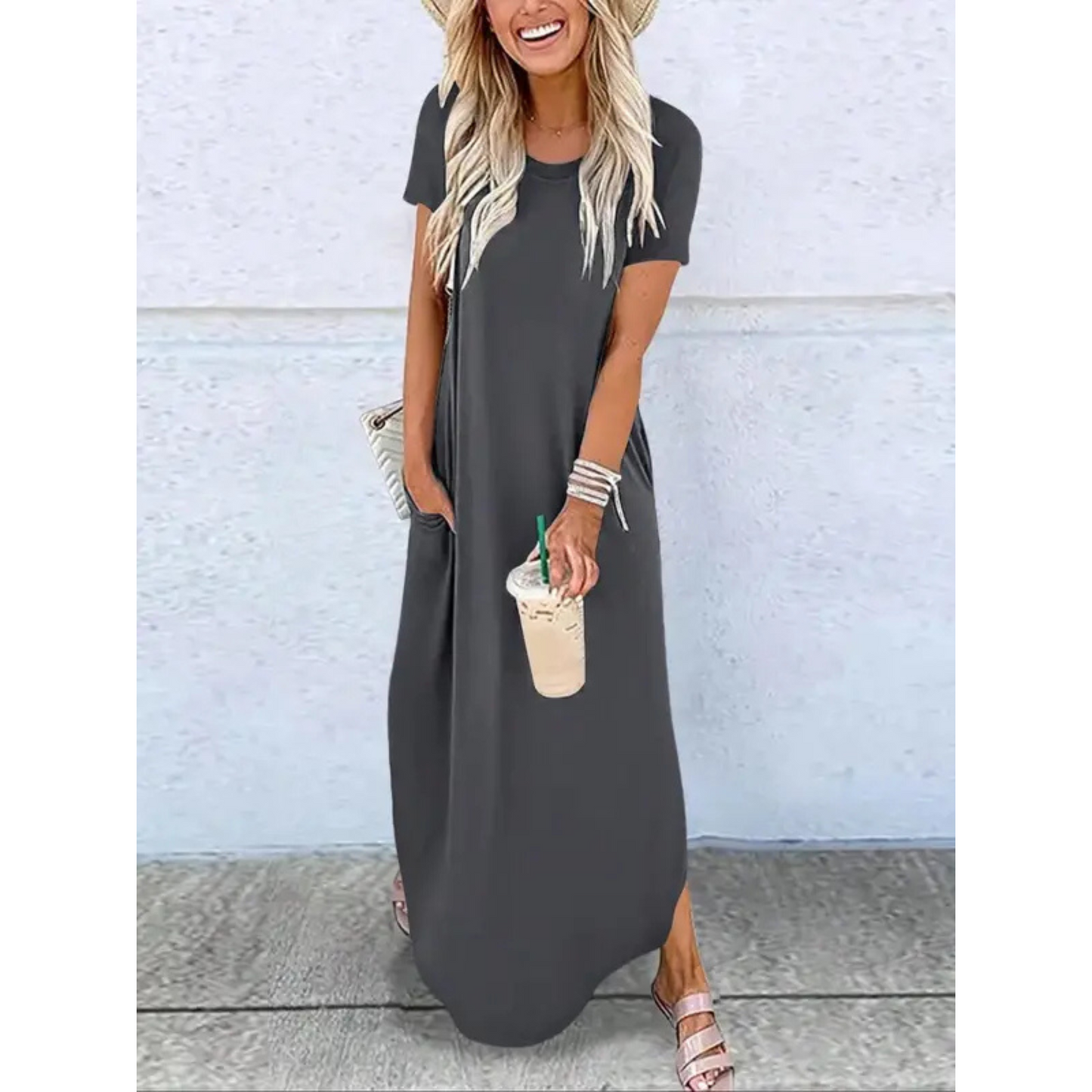 Women's Casual Round Neck Summer Maxi Dress | Belluvyn