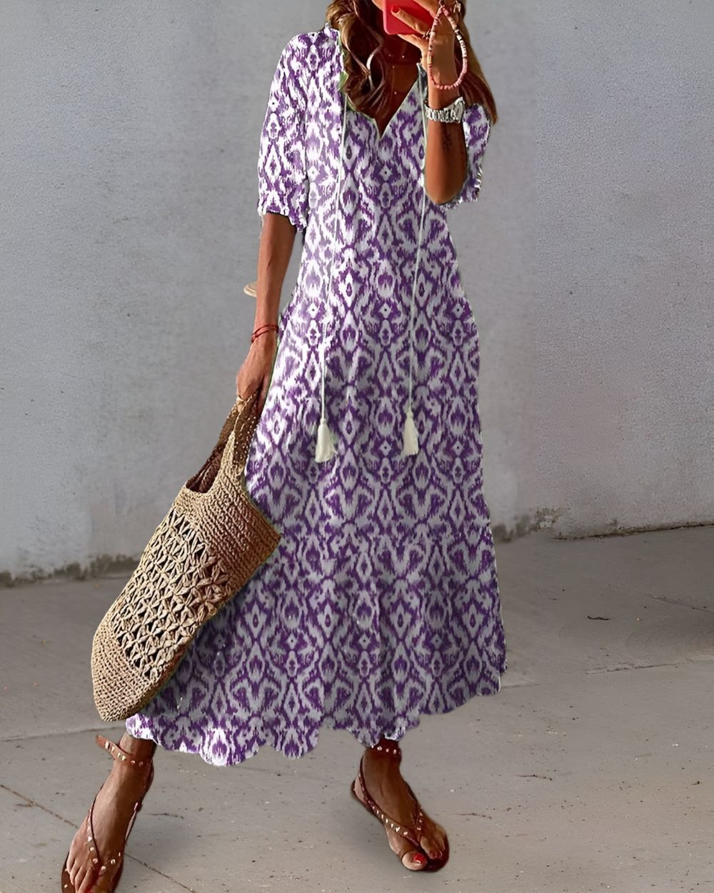Women's Boho Flowy Cover-Up Maxi Dress | Belluvyn