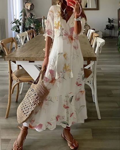 Women's Boho Flowy Cover-Up Maxi Dress | Belluvyn