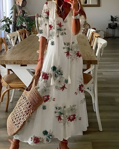 Women's Boho Flowy Cover-Up Maxi Dress | Belluvyn
