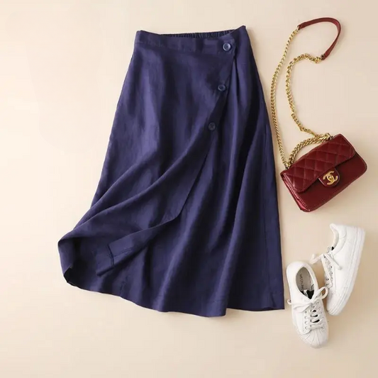 Women's Button Midi Skirt | Belluvyn