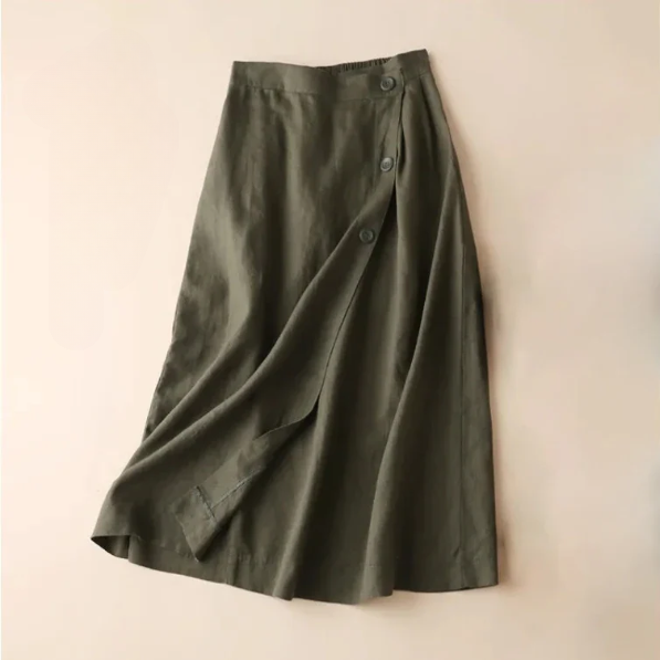 Women's Button Midi Skirt | Belluvyn