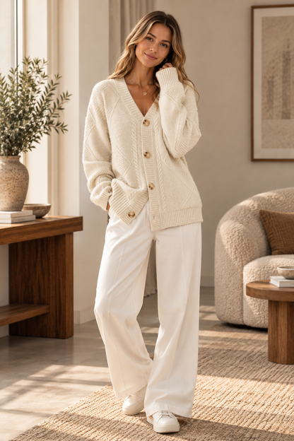 Women's Cable-Knit Cardigan | Belluvyn