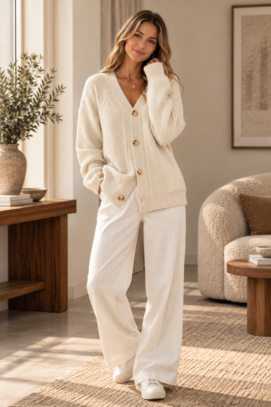 Women's Cable-Knit Cardigan | Belluvyn