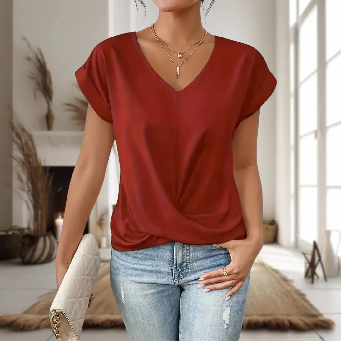 Women's Casual Sweetheart V-Neck T-Shirt | Belluvyn