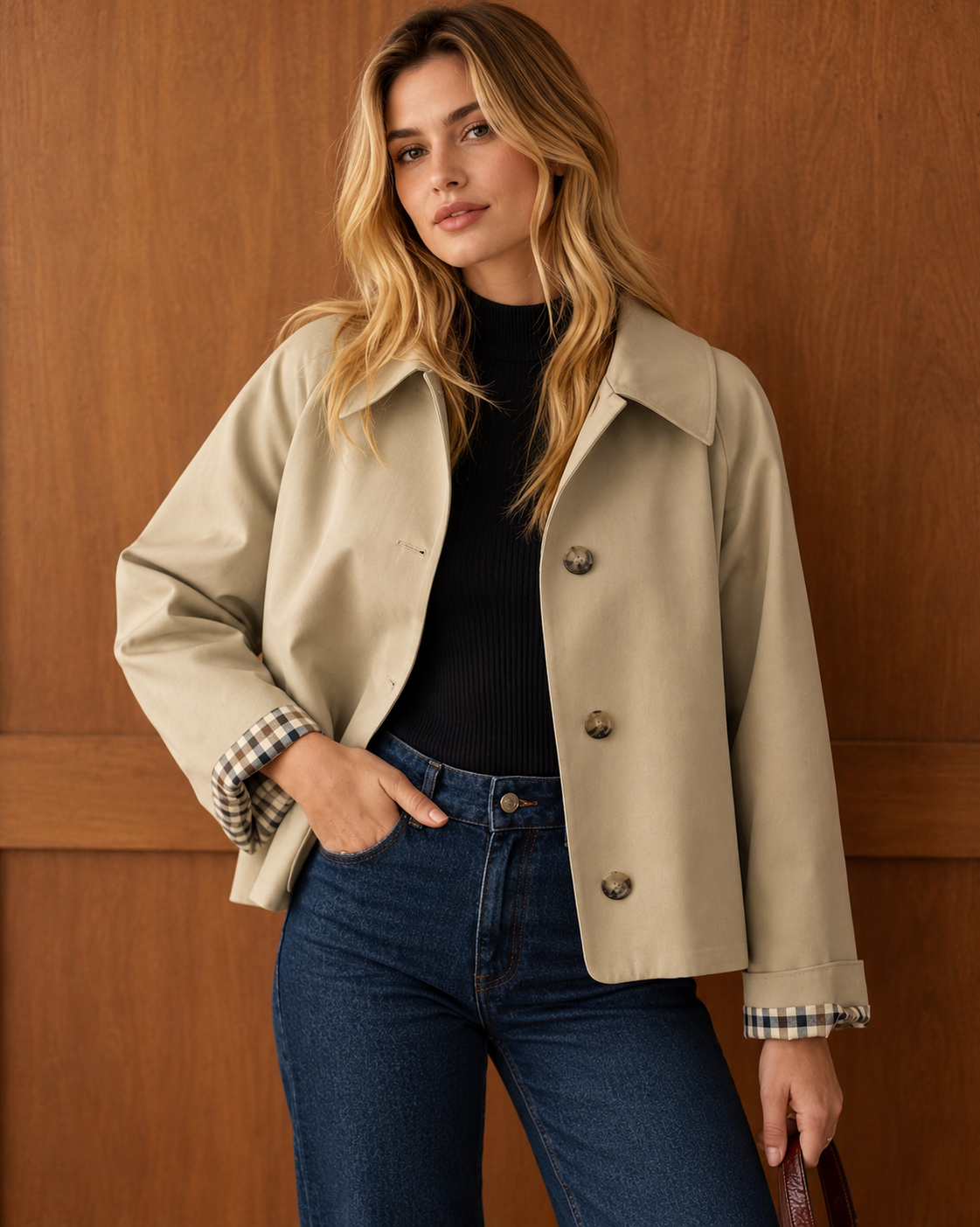 Women's Contrasting Pocket Casual Jacket | Belluvyn