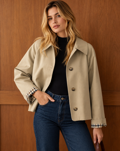 Women's Contrasting Pocket Casual Jacket | Belluvyn