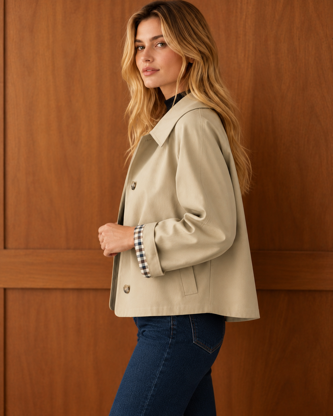 Women's Contrasting Pocket Casual Jacket | Belluvyn