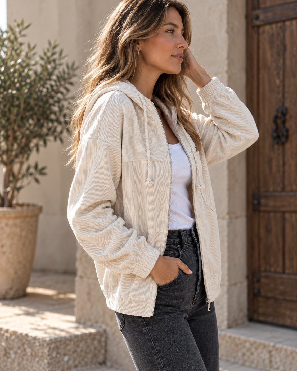 Women's Corduroy Knit Cardigan | Belluvyn