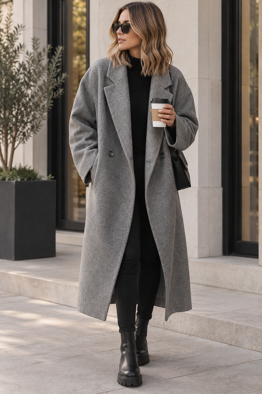 Women's Cosy Longline Overcoat | Belluvyn