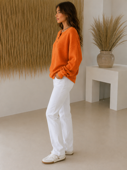 Women's Cozy Waffle Knit Sweater Oversized | Belluvyn