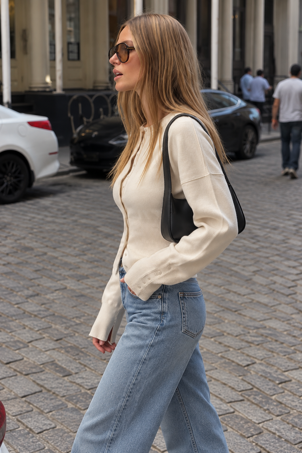 Women's Cropped Ribbed Cardigan | Belluvyn