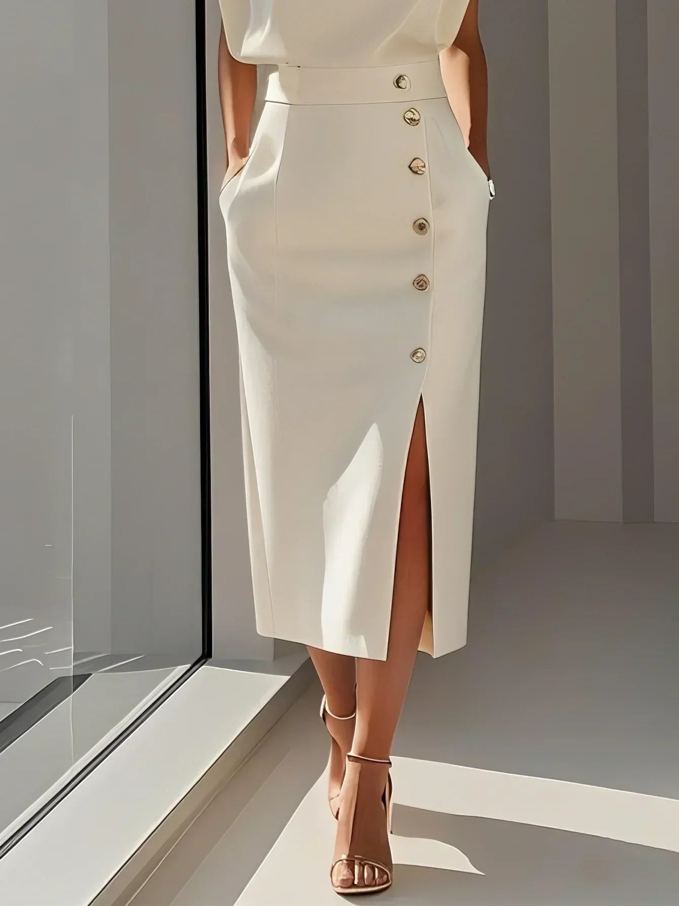 Women's Effortless Charm Midi Dress | Belluvyn