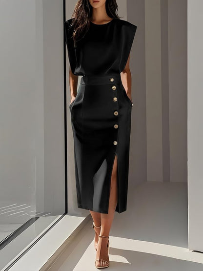 Women's Effortless Charm Midi Dress | Belluvyn
