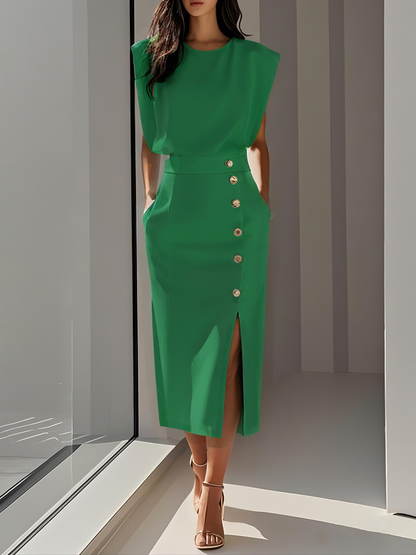 Women's Effortless Charm Midi Dress | Belluvyn