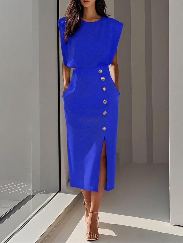 Women's Effortless Charm Midi Dress | Belluvyn