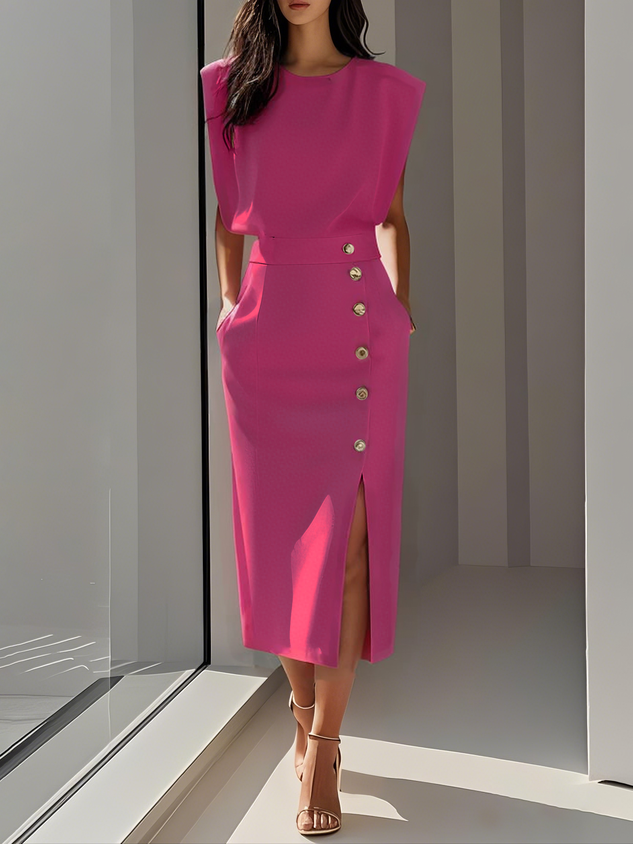 Women's Effortless Charm Midi Dress | Belluvyn