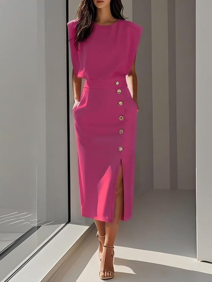 Women's Effortless Charm Midi Dress | Belluvyn