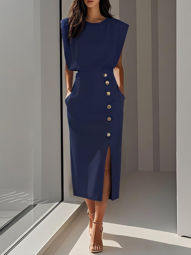 Women's Effortless Charm Midi Dress | Belluvyn