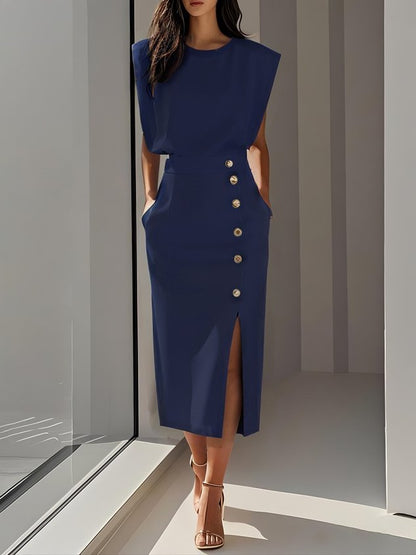 Women's Effortless Charm Midi Dress | Belluvyn