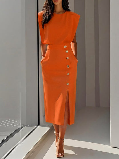Women's Effortless Charm Midi Dress | Belluvyn