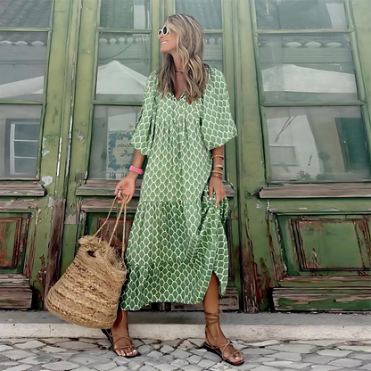 Women's Effortless Floral Spring Midi Dress | Belluvyn