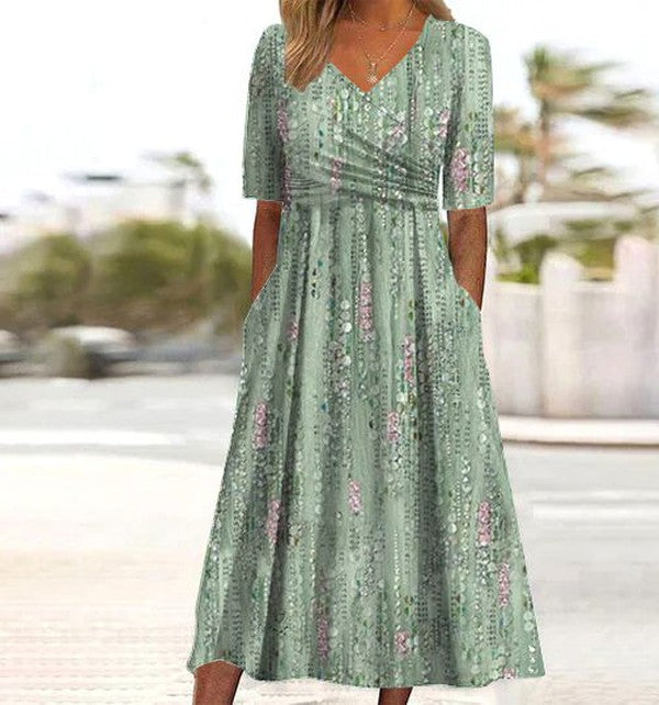 Women's Elegant Floral Summer Midi Dress | Belluvyn