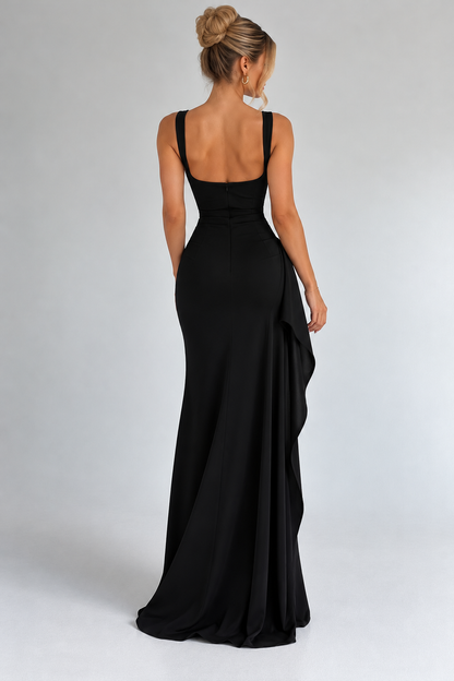 Women's Elegant Formal Slip Maxi Dress Open Back | Belluvyn