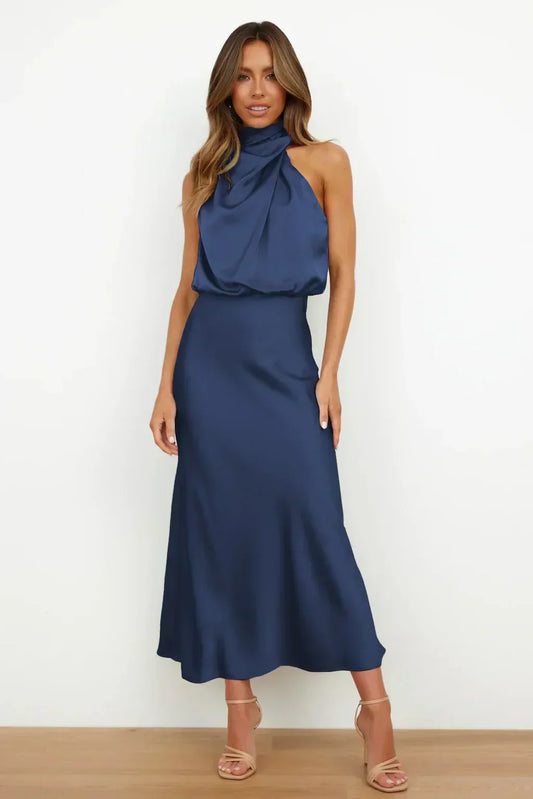 Women's Elegant Halter Maxi Dress | Belluvyn