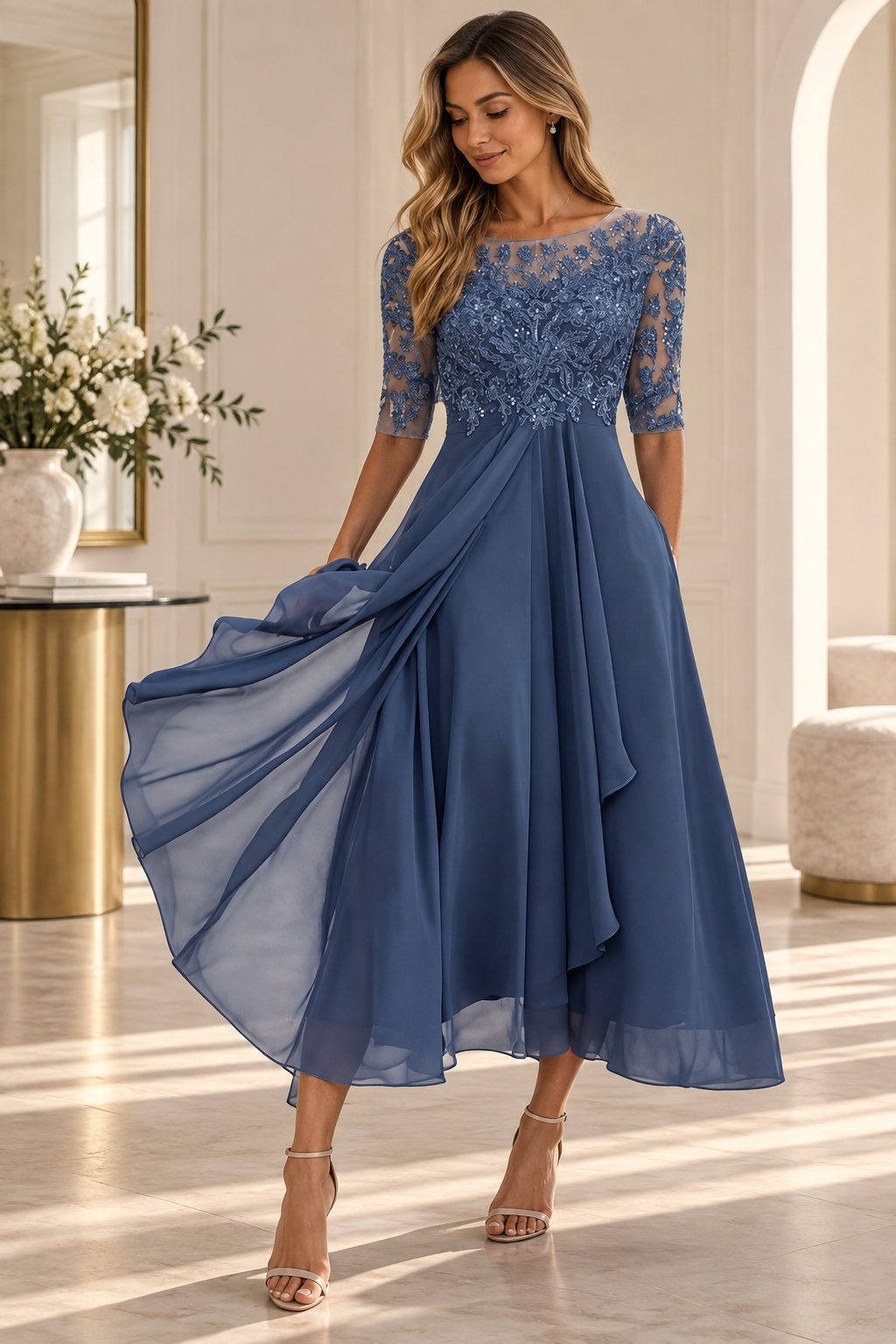 Women's Elegant Lace Dress | Belluvyn