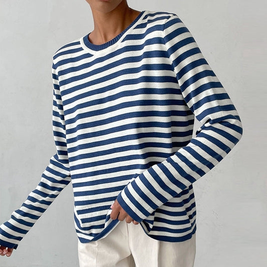 Women's Elegant Striped Summer T-Shirt | Belluvyn