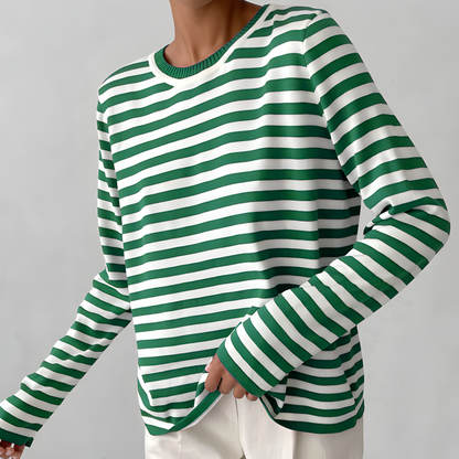 Women's Elegant Striped Summer T-Shirt | Belluvyn