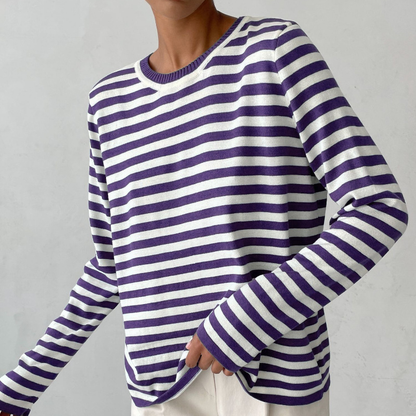 Women's Elegant Striped Summer T-Shirt | Belluvyn