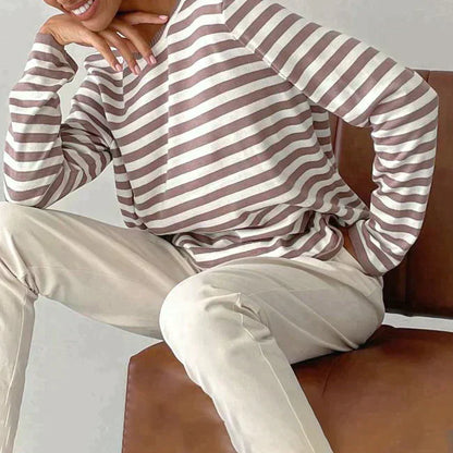 Women's Elegant Striped Summer T-Shirt | Belluvyn