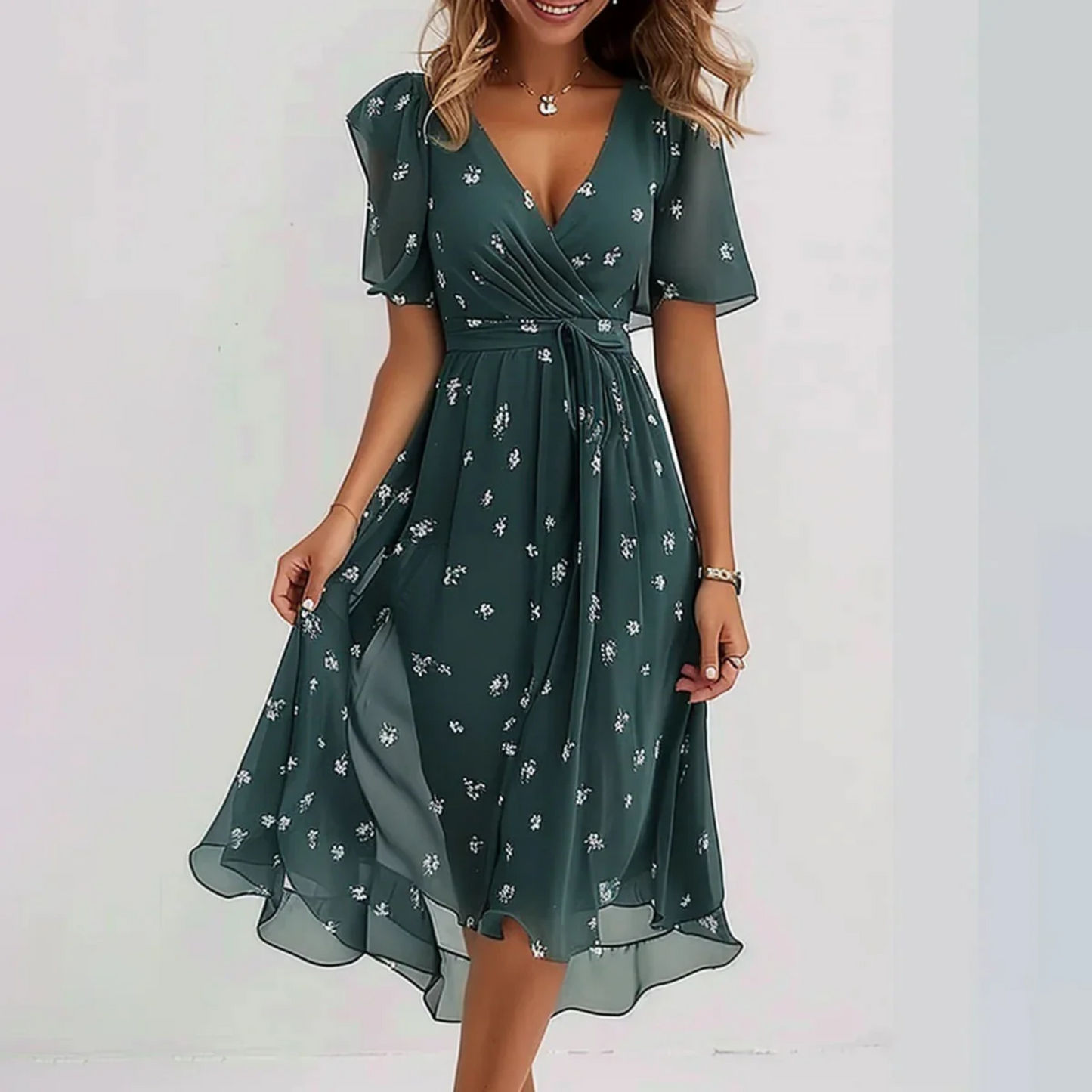 Women's Elegant Summer Midi Dress | Belluvyn