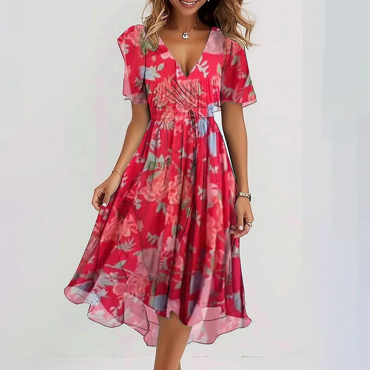Women's Elegant Summer Midi Dress | Belluvyn